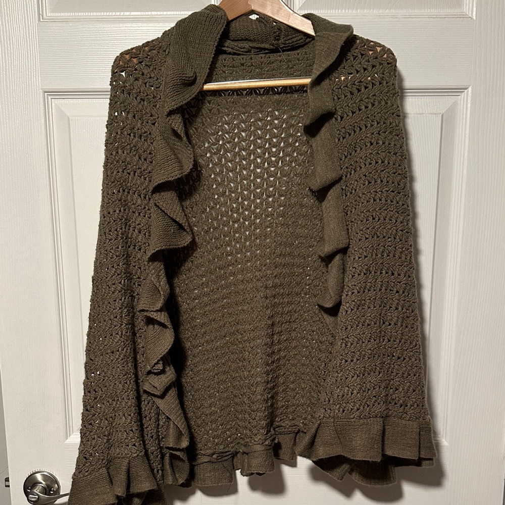 Cocomo dark tan Open-Knit Cardigan